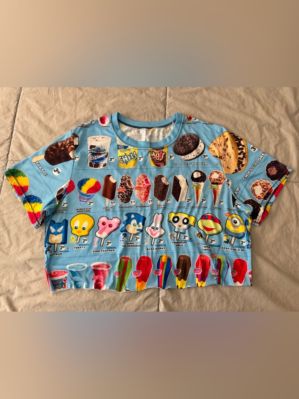 Novelty Ice Cream truck Cropped Tee